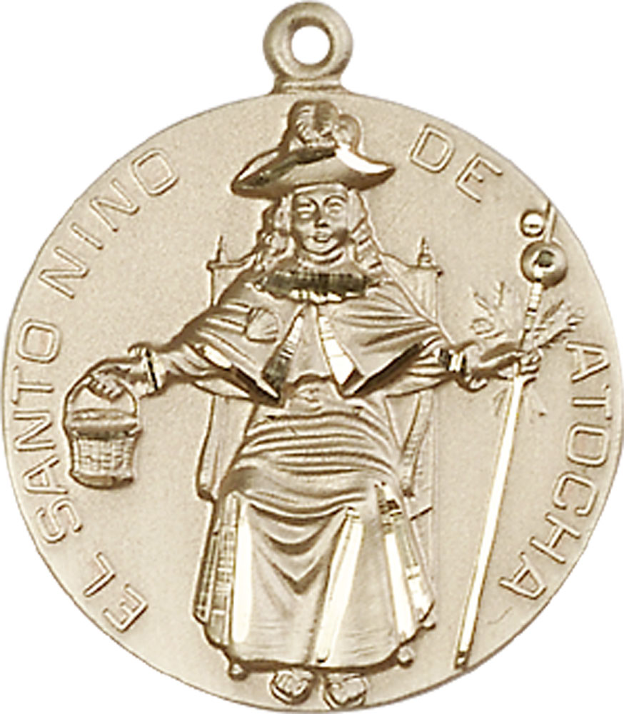 14kt Gold Saint NiCB1o de Atocha Medal