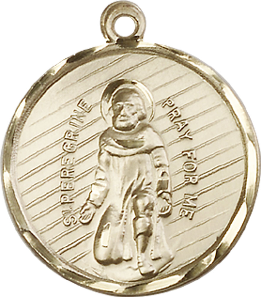 14kt Gold Saint Perregrine Medal