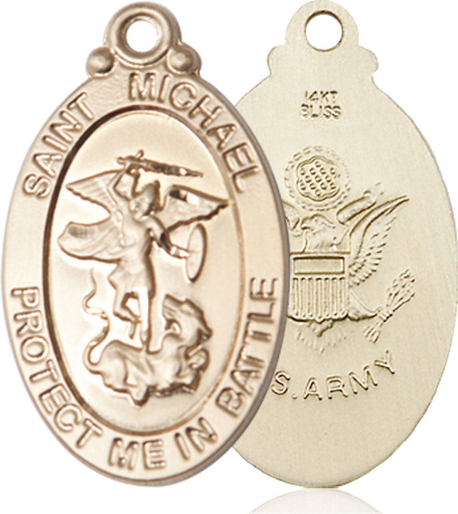 14kt Gold Saint Michael Army Medal