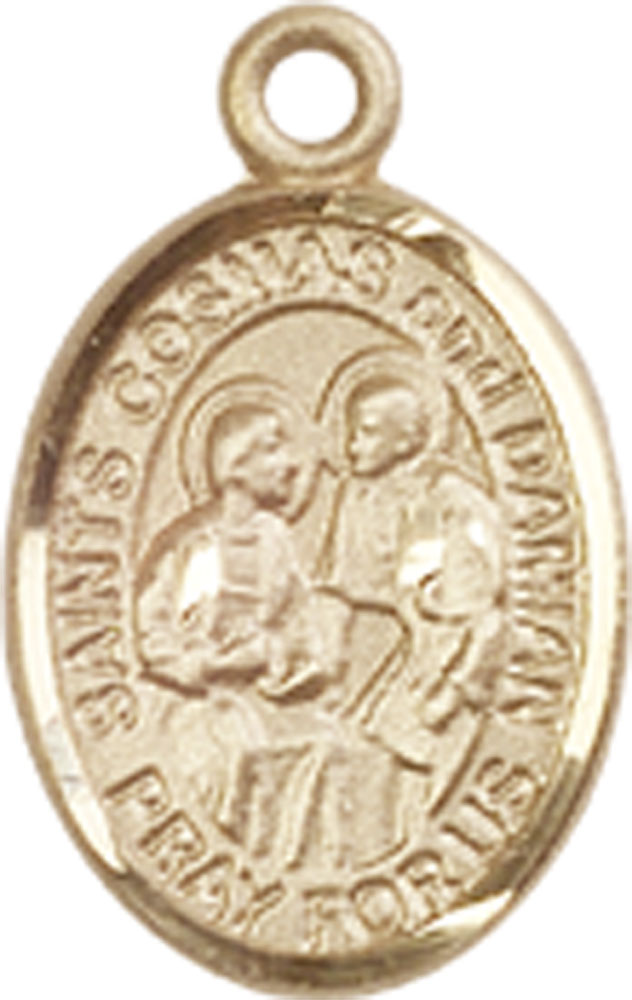 14kt Gold Saints Cosmas &amp; Damian Medal
