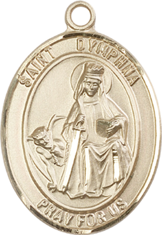14kt Gold Saint Dymphna Medal