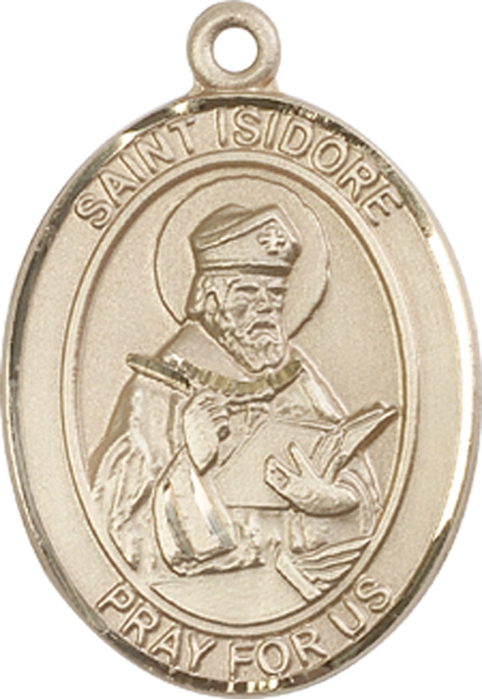 14kt Gold Saint Isidore of Seville Medal