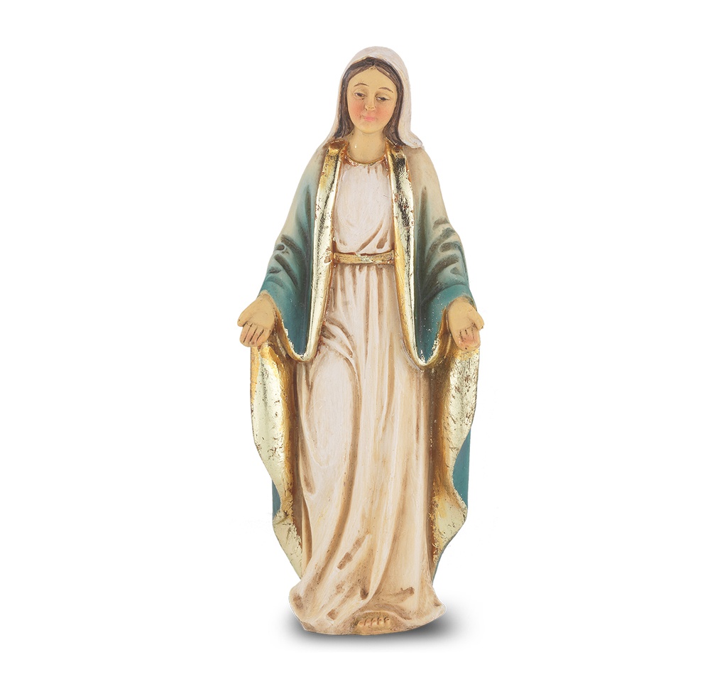 4" Cold Cast Resin Hand Painted Statue of Our Lady of Grace 