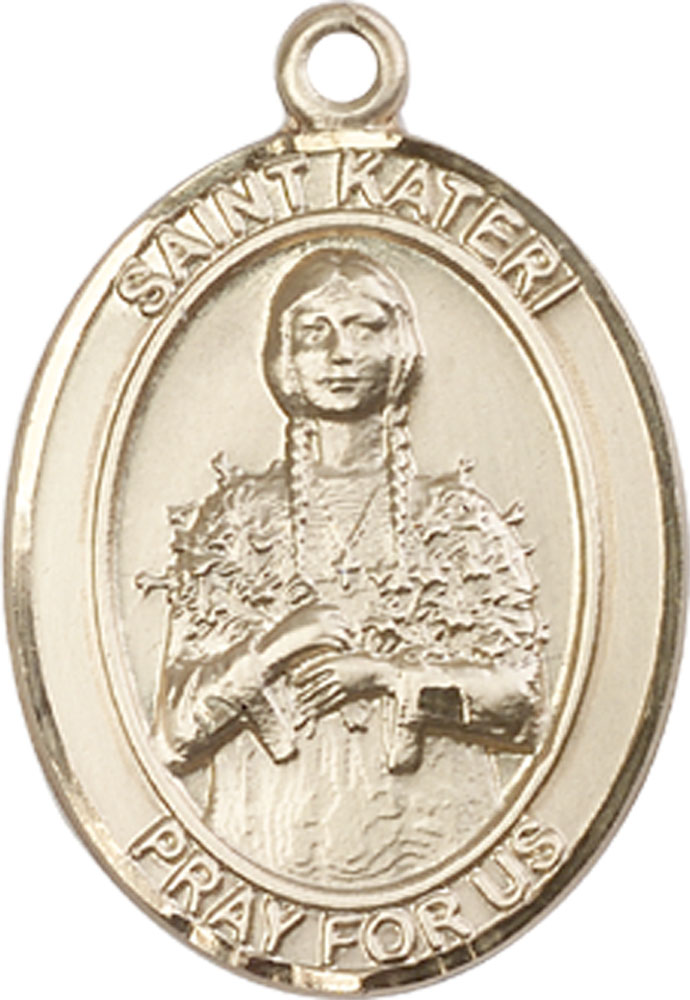 14kt Gold Saint Kateri Tekakwitha Medal