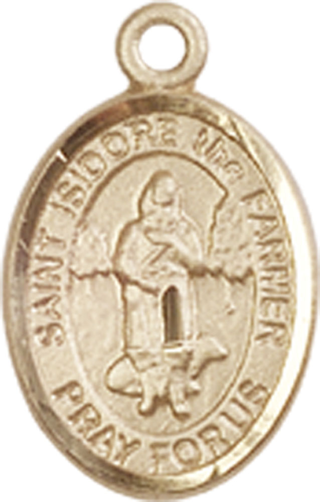 14kt Gold Saint Isidore the Farmer Medal
