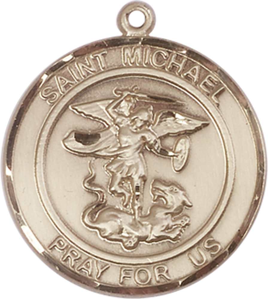14kt Gold Saint Michael the Archangel Medal