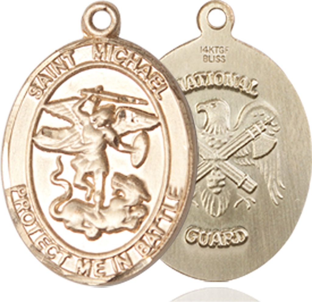 14kt Gold Saint Michael National Guard Medal
