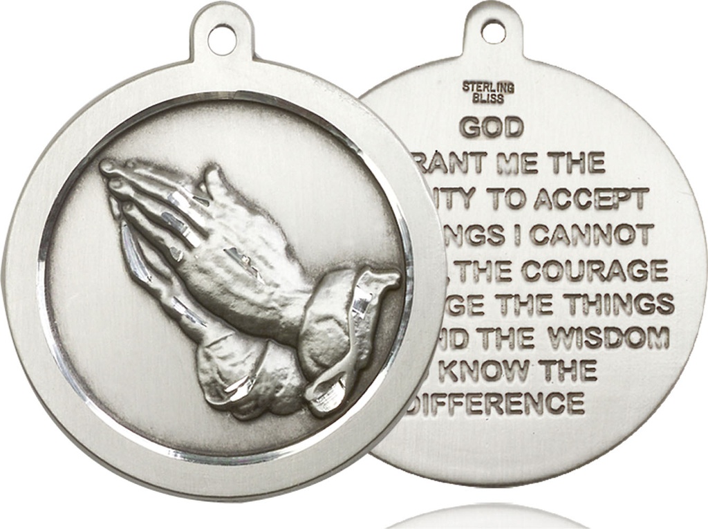 Sterling Silver Praying Hand Medal