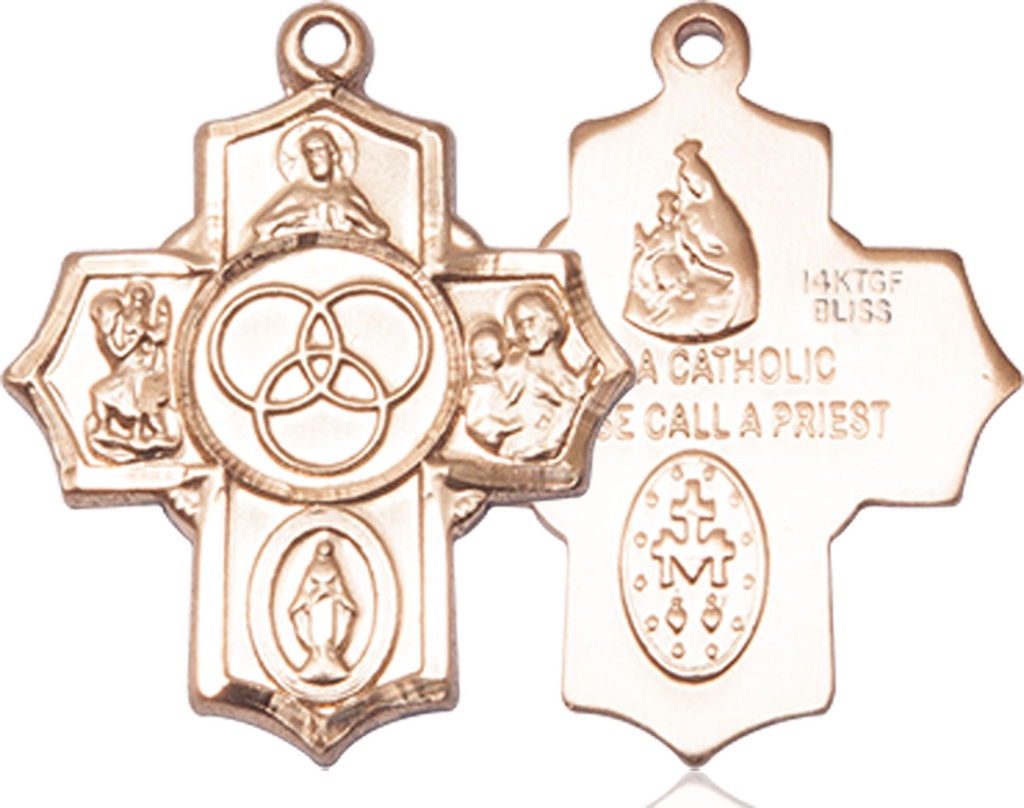 14kt Gold Filled New Family 5-Way Medal