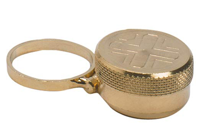 Mini Oil Stock with ring.  Nickel plated.