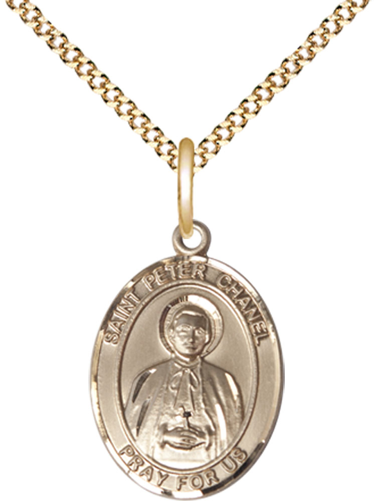 14kt Gold Filled Saint Peter Chanel Pendant on a 18 inch Gold Plate Light Curb chain