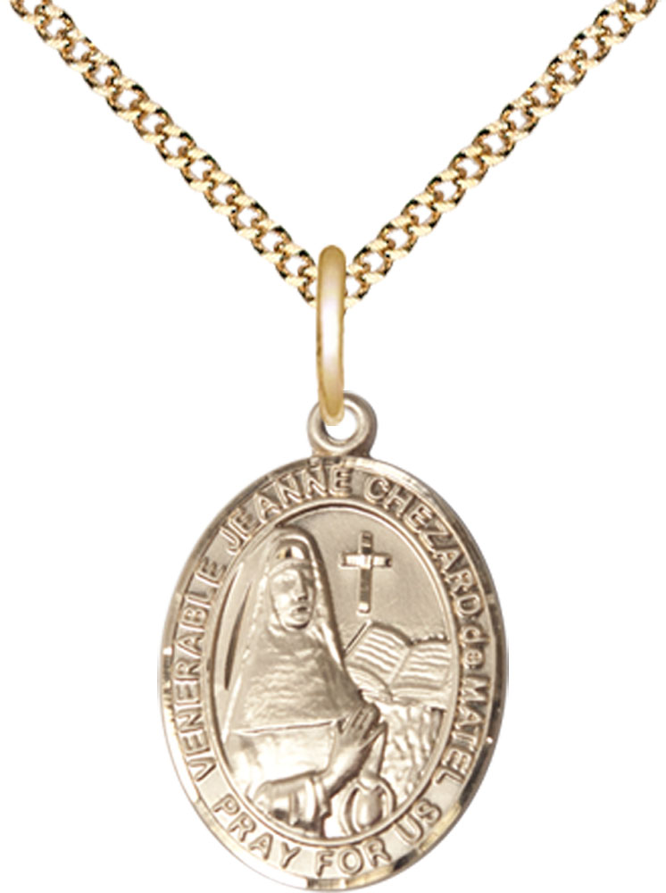 14kt Gold Filled Jeanne Chezard de Matel Pendant on a 18 inch Gold Plate Light Curb chain