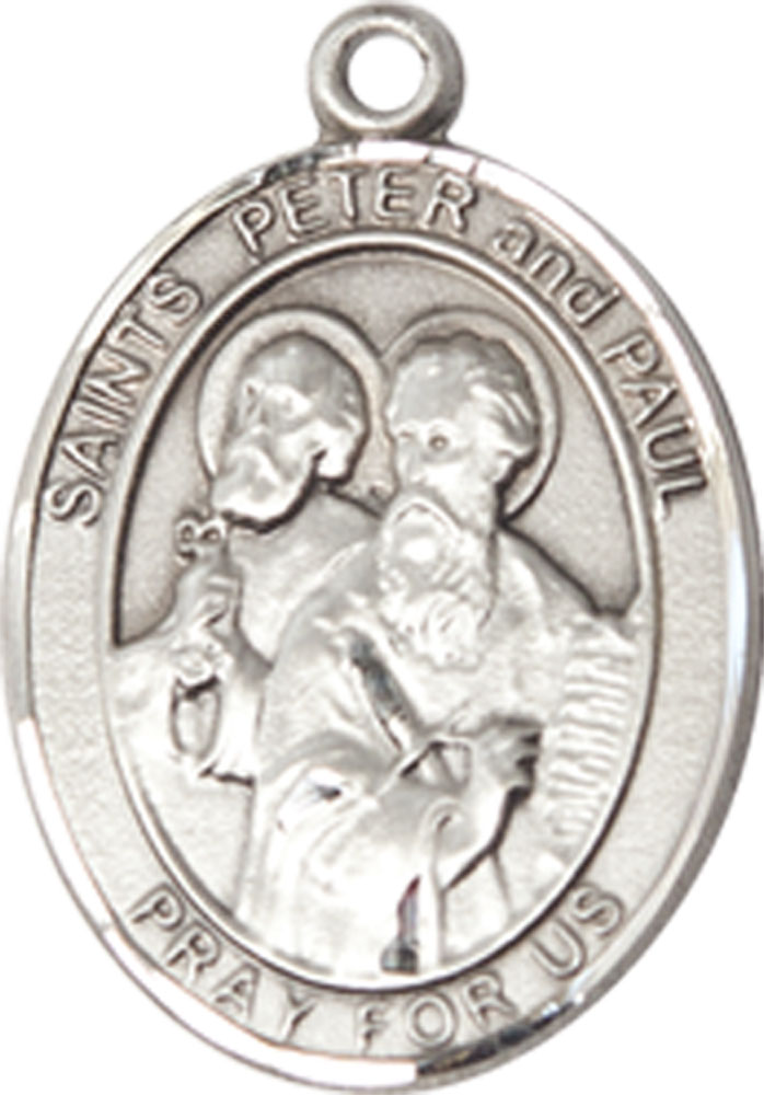 Sterling Silver Saint Peter St Paul Medal