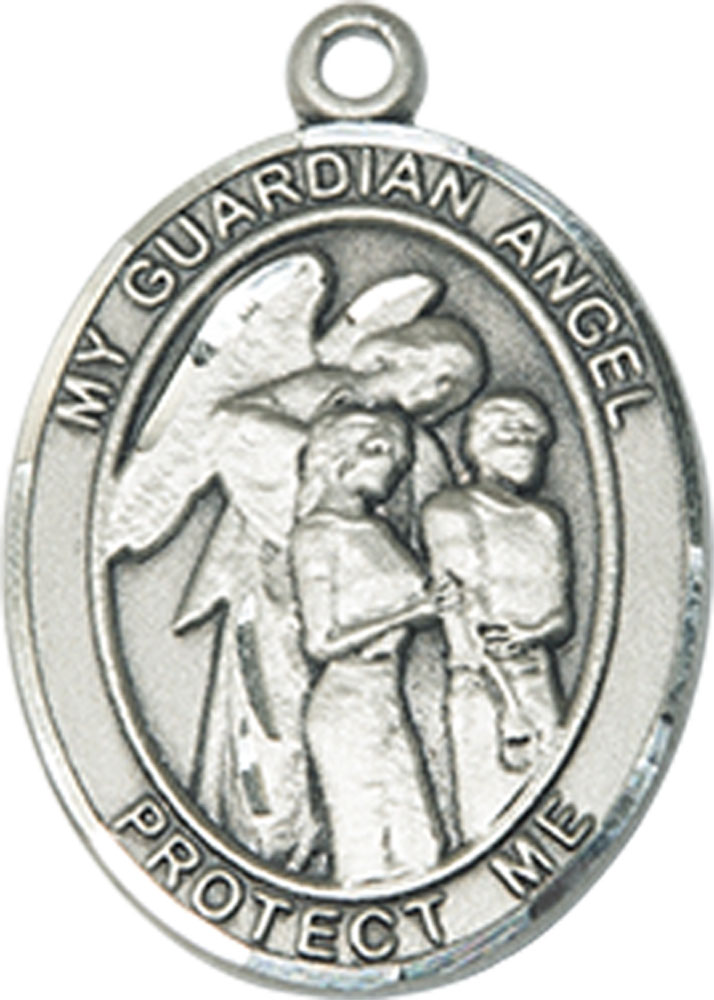 Sterling Silver Guardian Angel w/Children Medal