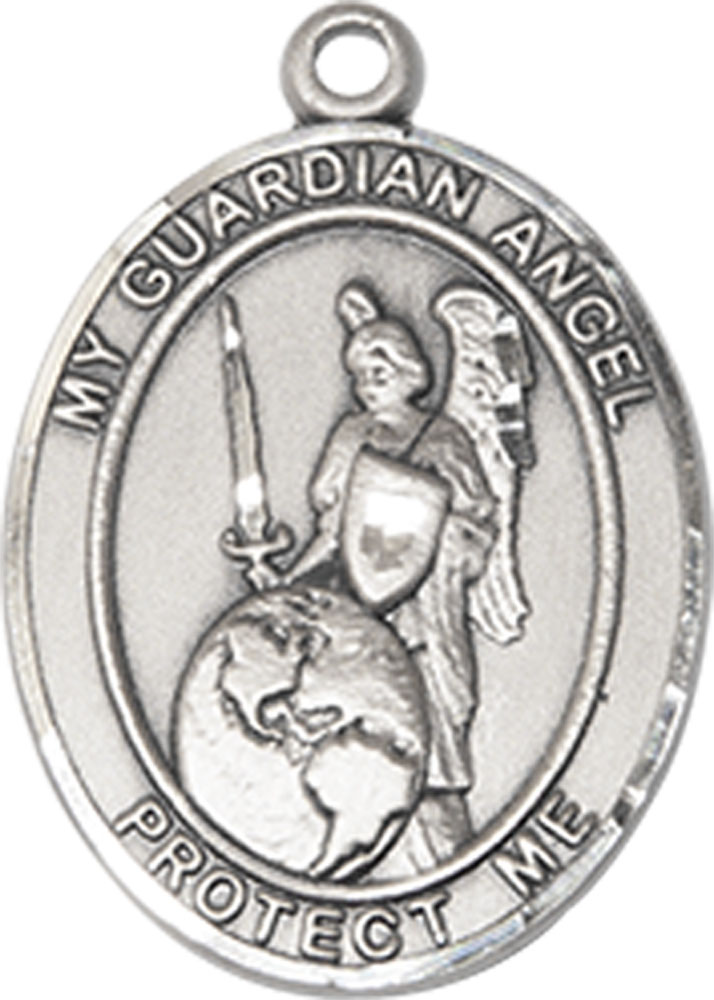 Sterling Silver Guardian Angel of the World Medal