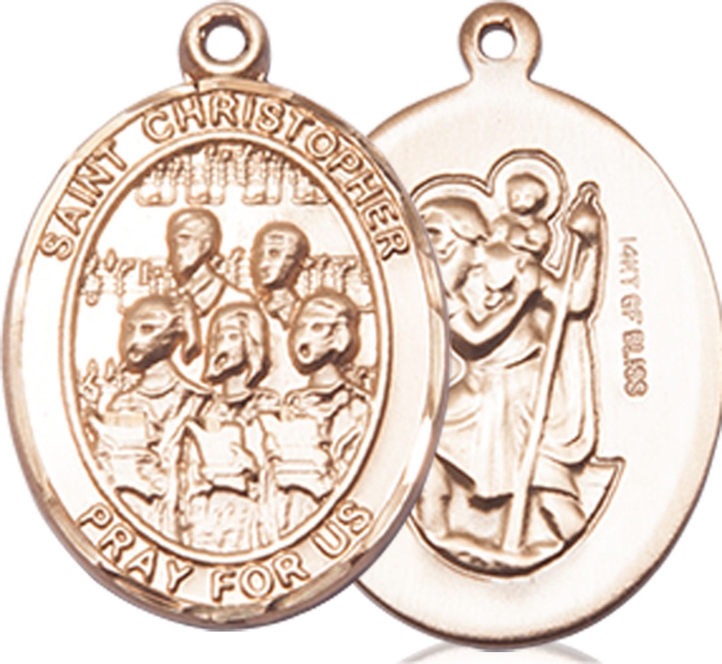 14kt Gold Filled Saint Christopher Choir Medal