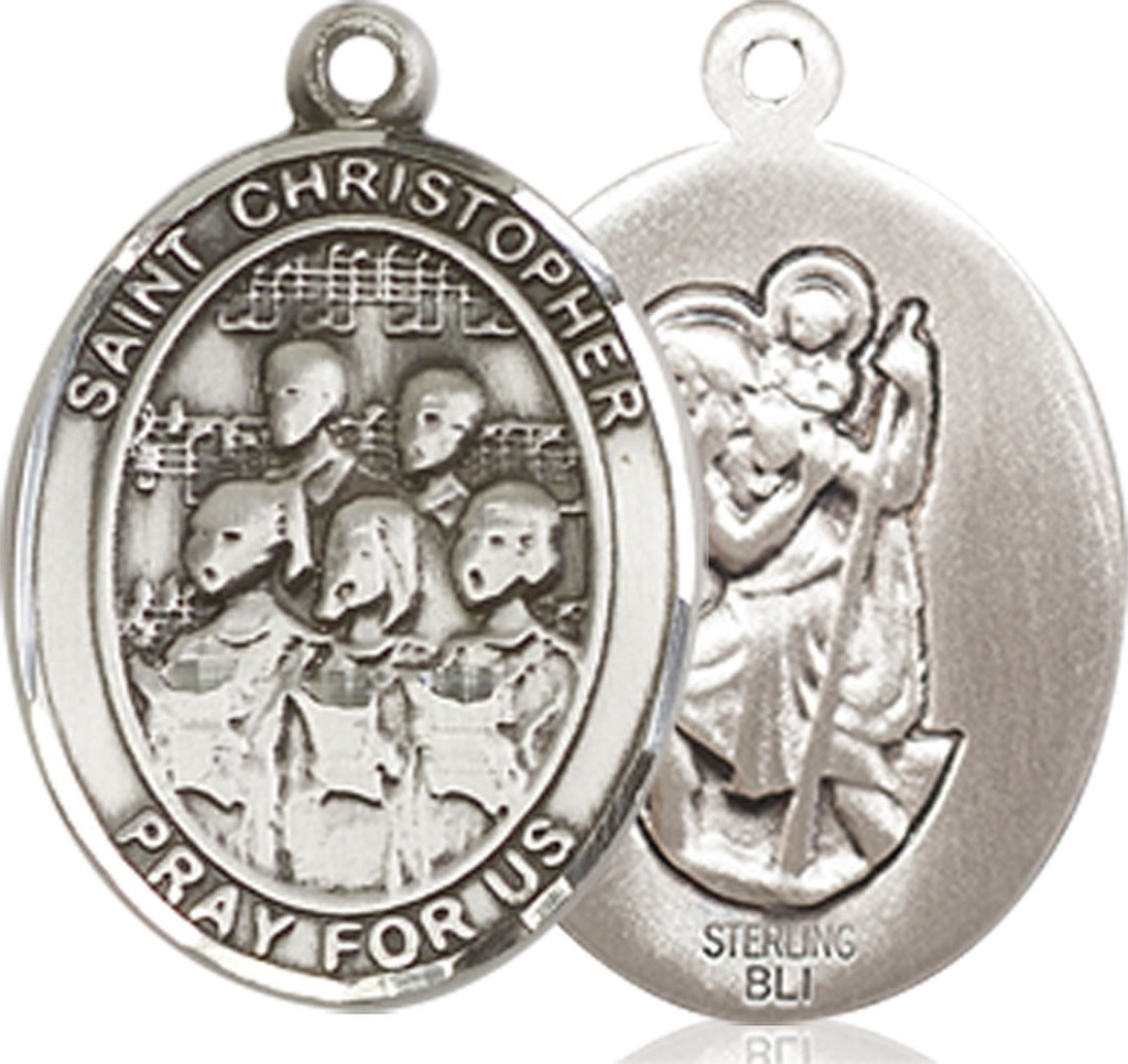 Sterling Silver Saint Christopher Choir Medal