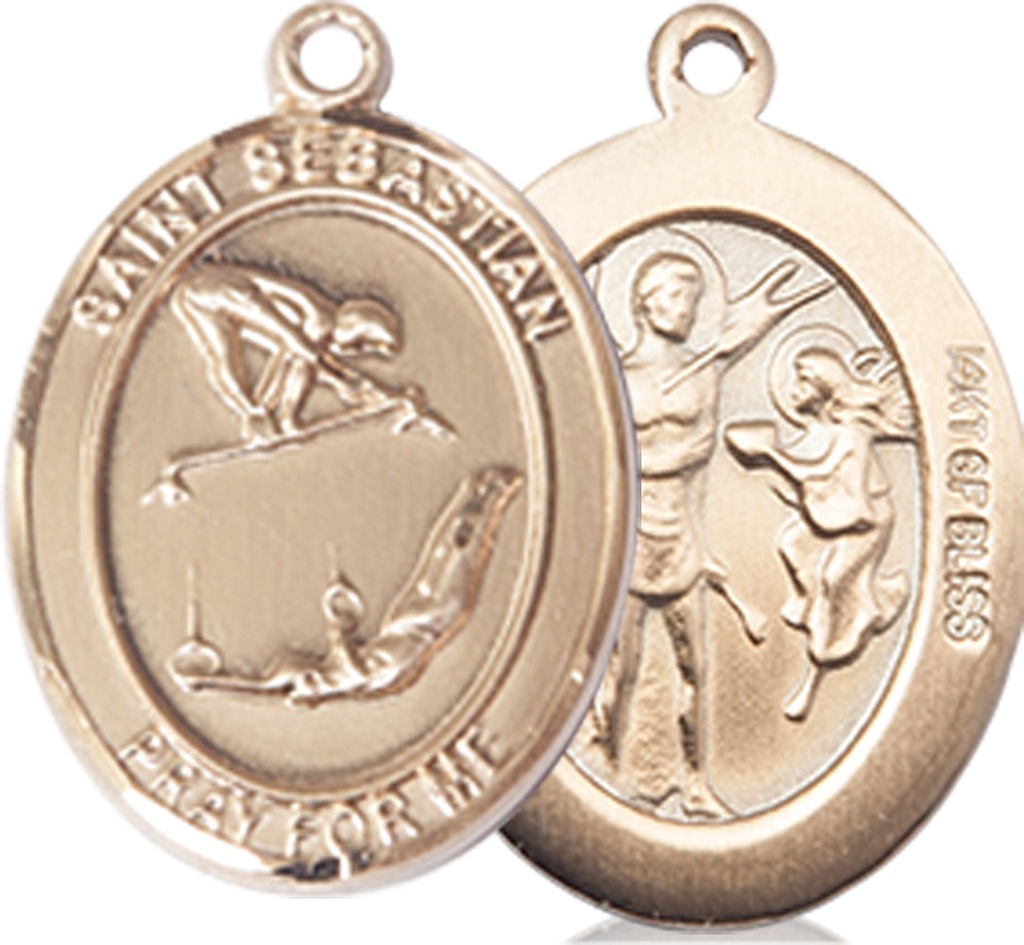 14kt Gold Filled Saint Sebastian Gymnastics Medal