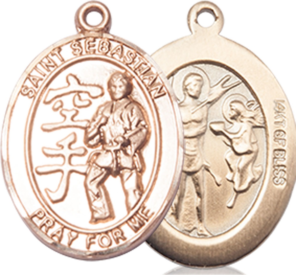 14kt Gold Filled Saint Sebastian Karate Medal
