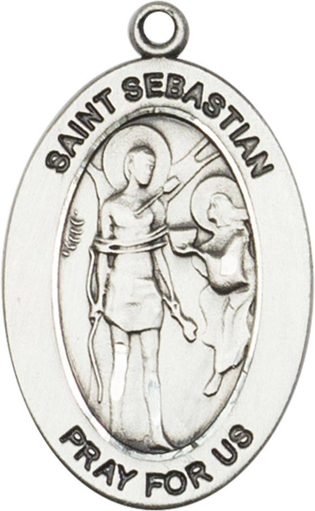 Sterling Silver Saint Sebastian Medal