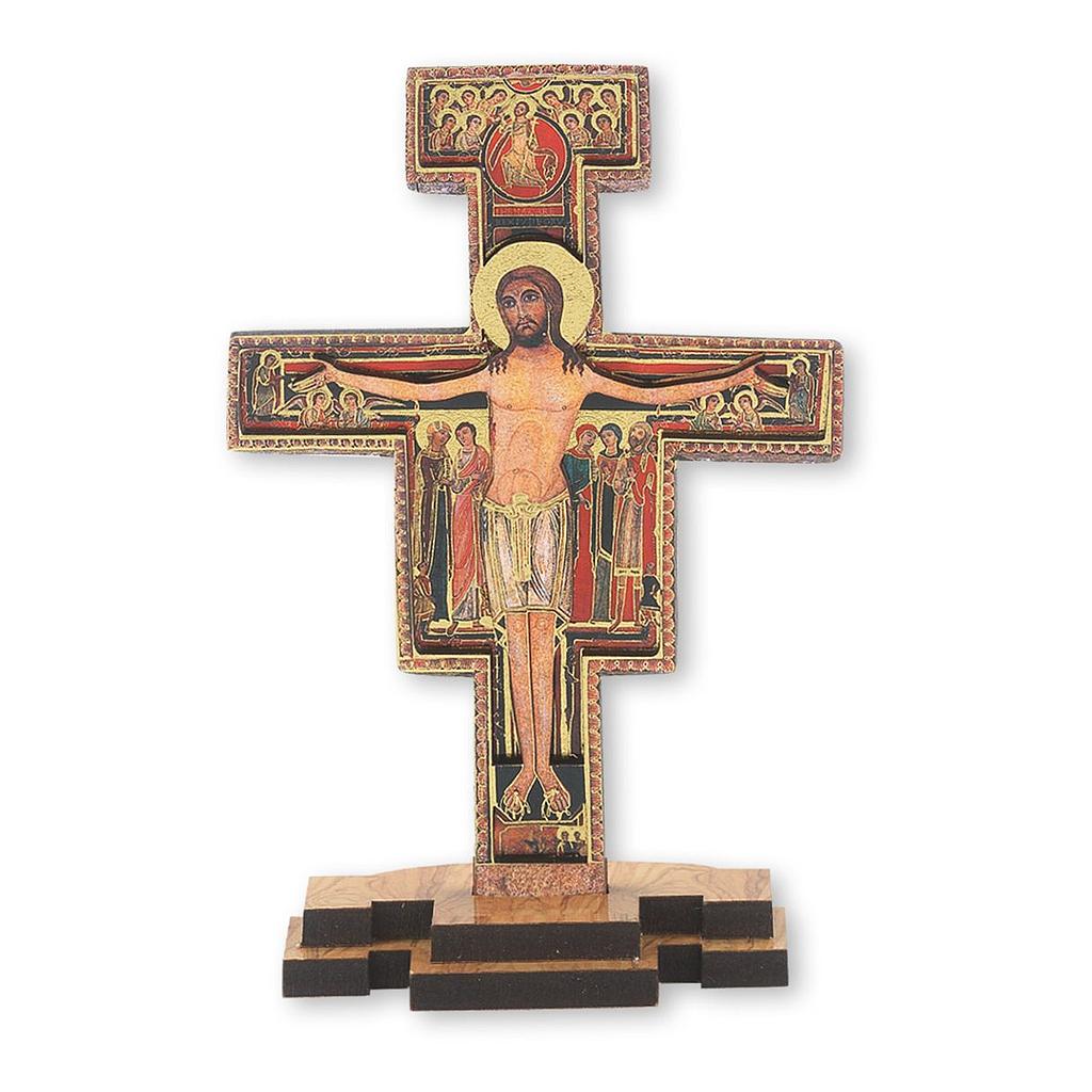 5" Three Dimensional San Damiano Cross on Base