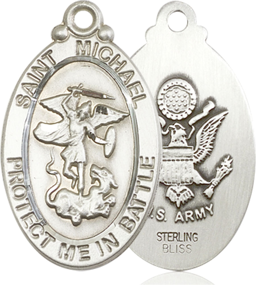 Sterling Silver Saint Michael Army Medal