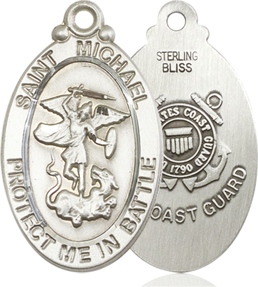Sterling Silver Saint Michael Guardian Angel Coast Guard Medal
