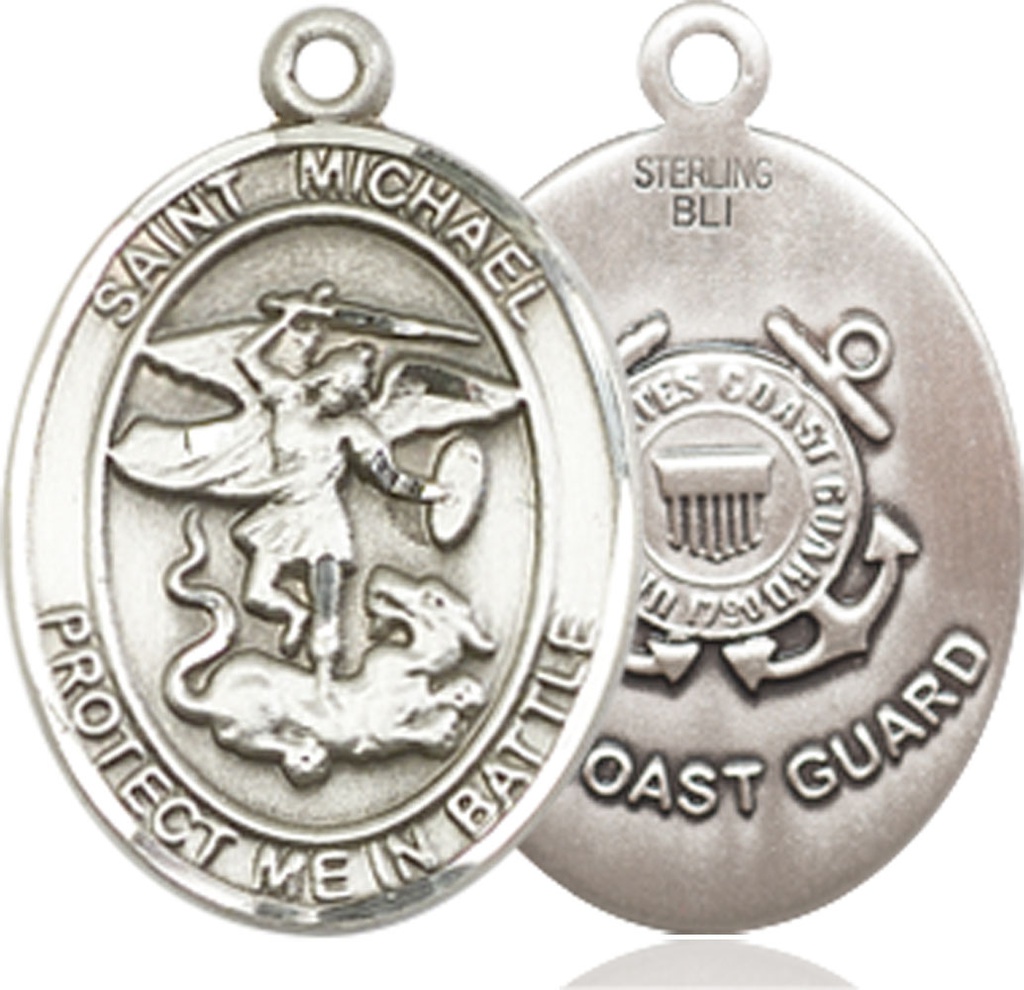Sterling Silver Saint Michael Coast Guard Medal