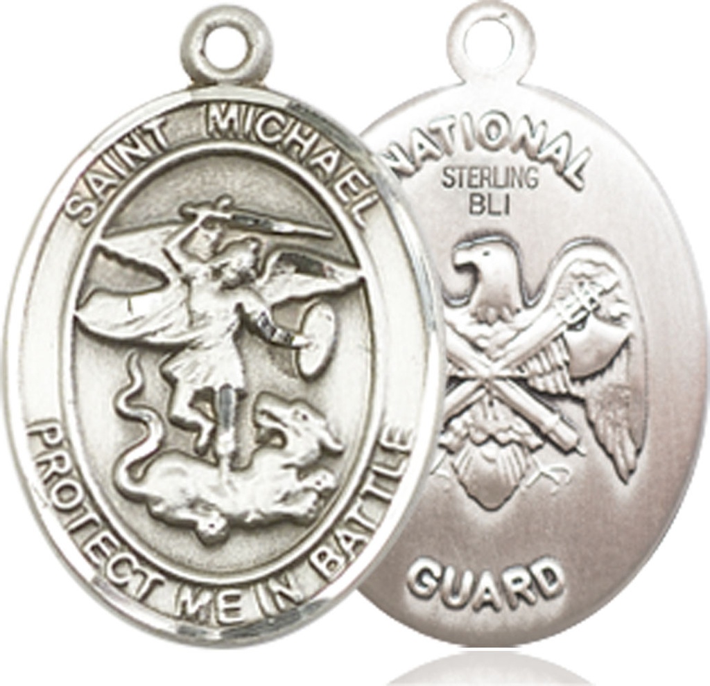 Sterling Silver Saint Michael National Guard Medal
