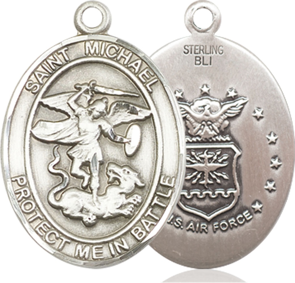 Sterling Silver Saint Michael Air Force Medal