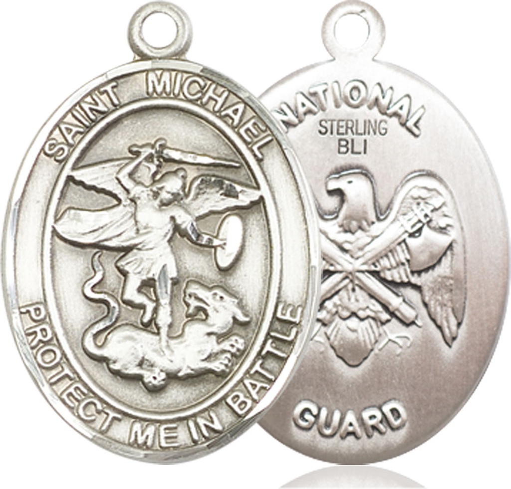 Sterling Silver Saint Michael National Guard Medal