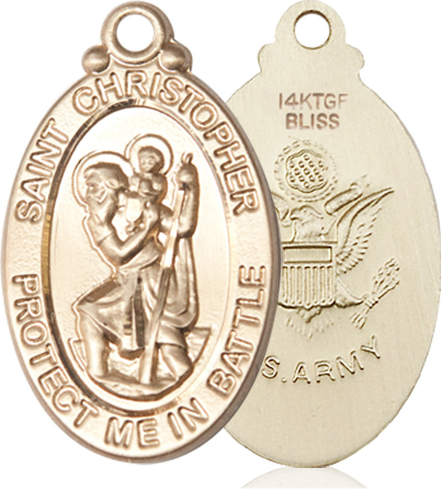 14kt Gold Filled Saint Christopher Army Medal