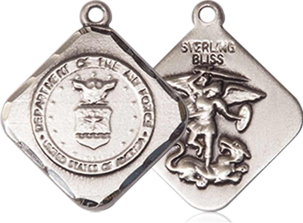 Sterling Silver Air Force Diamond Medal
