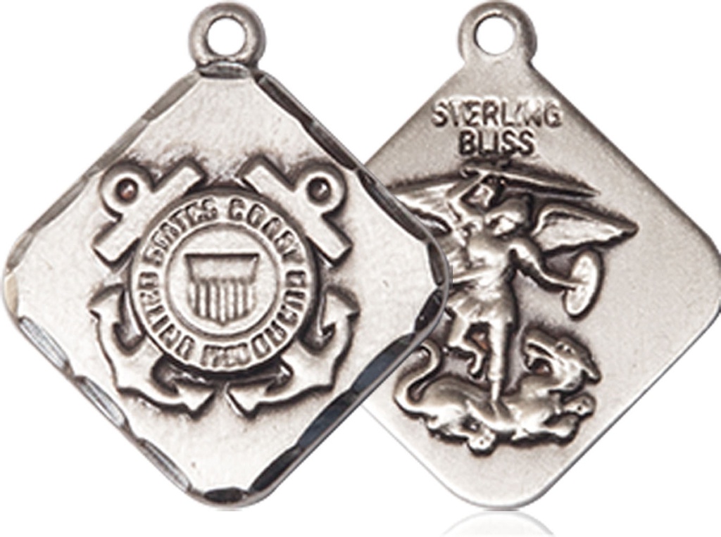 Sterling Silver Coast Guard Diamond Medal
