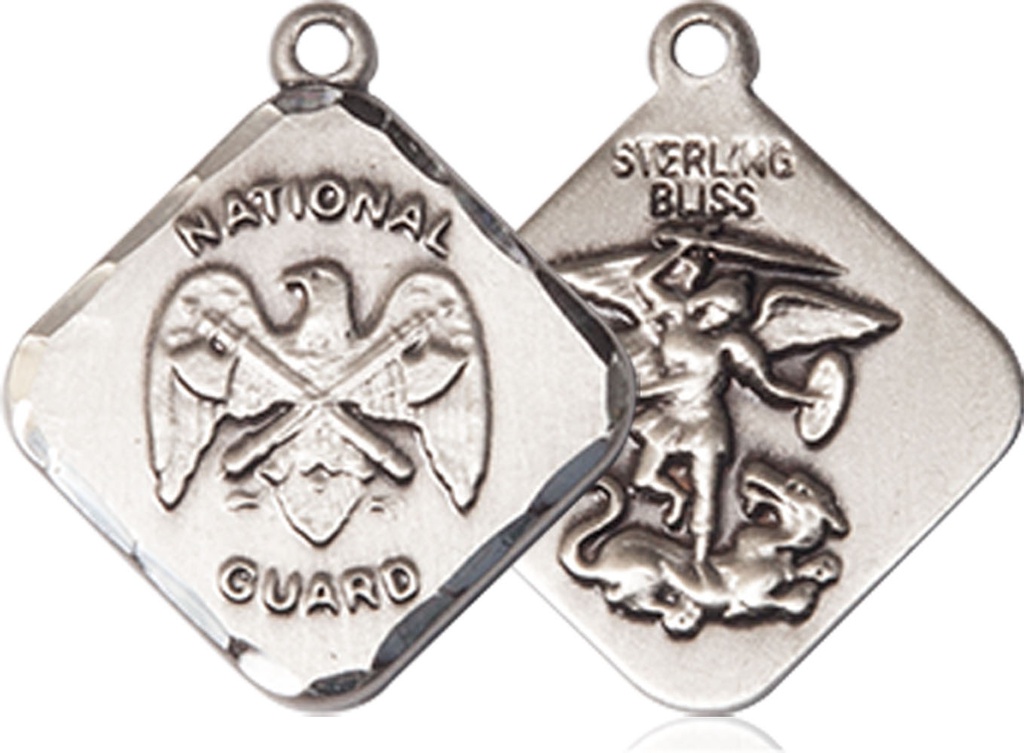 Sterling Silver National Guard Diamond Medal