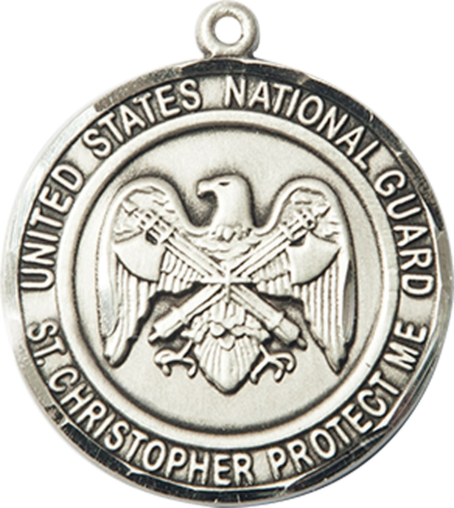 Sterling Silver National Guard St Christopher Medal
