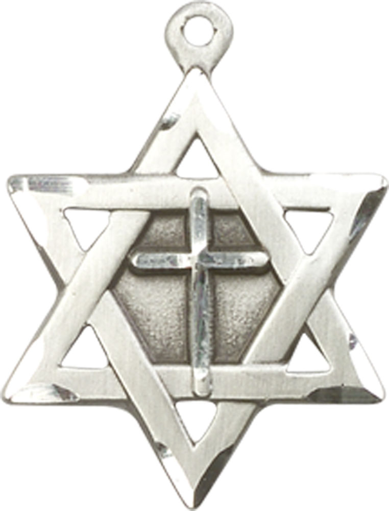 Sterling Silver Star of David w/ Cross Medal