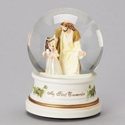 5.5"Girl With Jesus Glitterdom - Communion