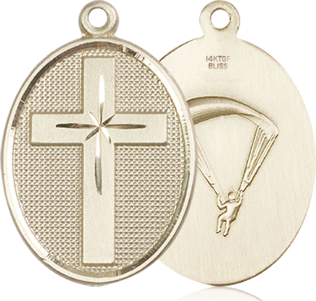 14kt Gold Filled Cross Paratrooper Medal