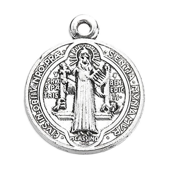 St. Benedict Medal 3/4&quot; Silver W/Jump Ring
