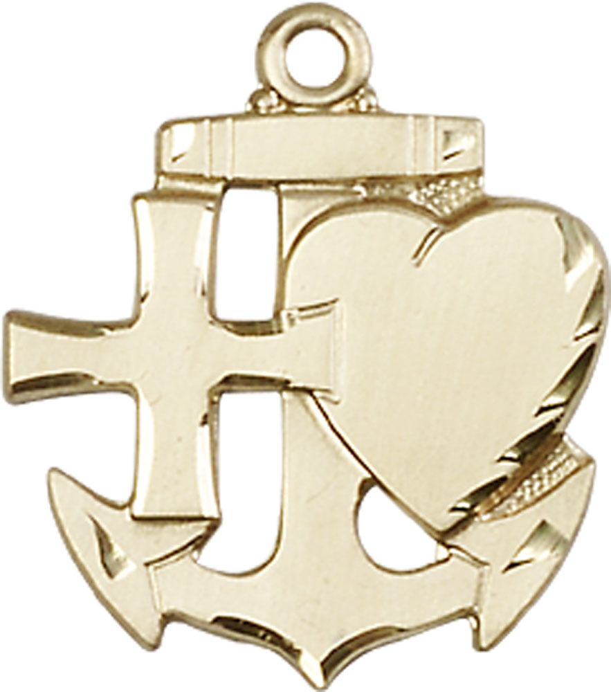14kt Gold Filled Faith, Hope &amp; Charity Medal