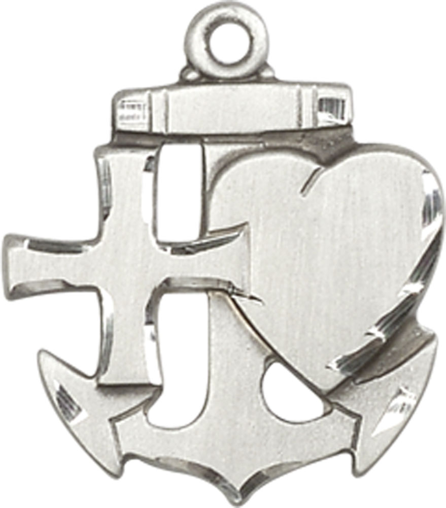 Sterling Silver Faith, Hope &amp; Charity Medal