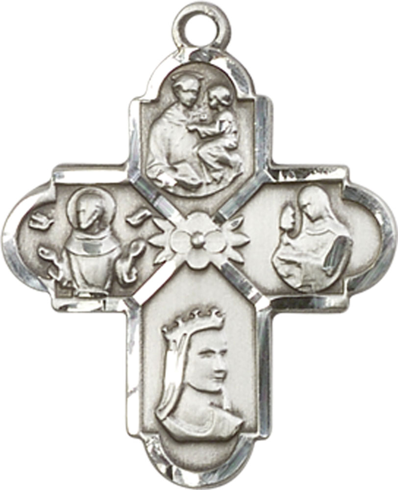 Sterling Silver Franciscan 4-Way Medal