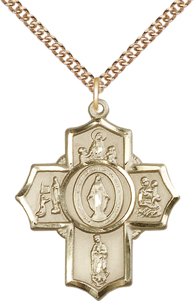 14kt Gold Filled Apparitions Pendant on a 24 inch Gold Filled Heavy Curb chain
