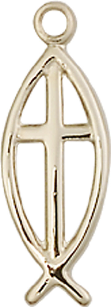 14kt Gold Filled Fish Cross Medal