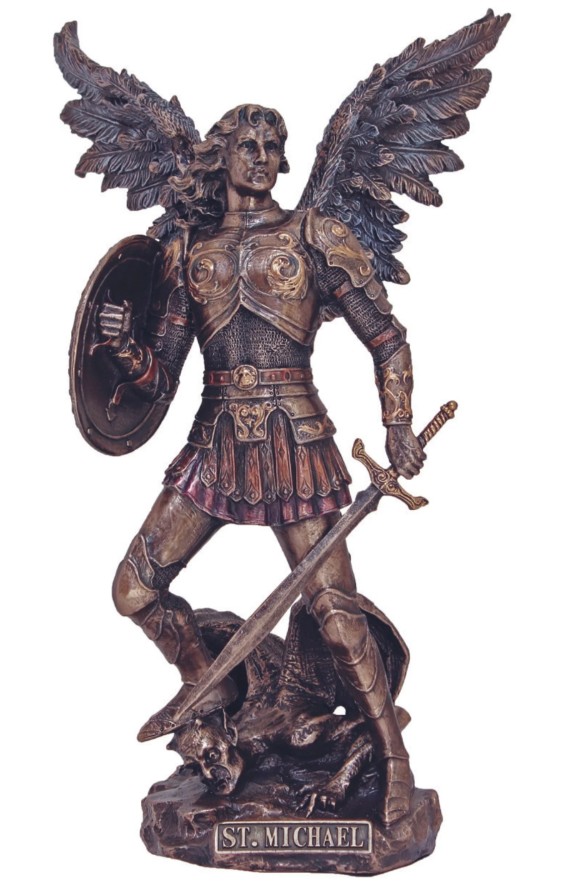 12 1/2" Bronze Colored St. Michael