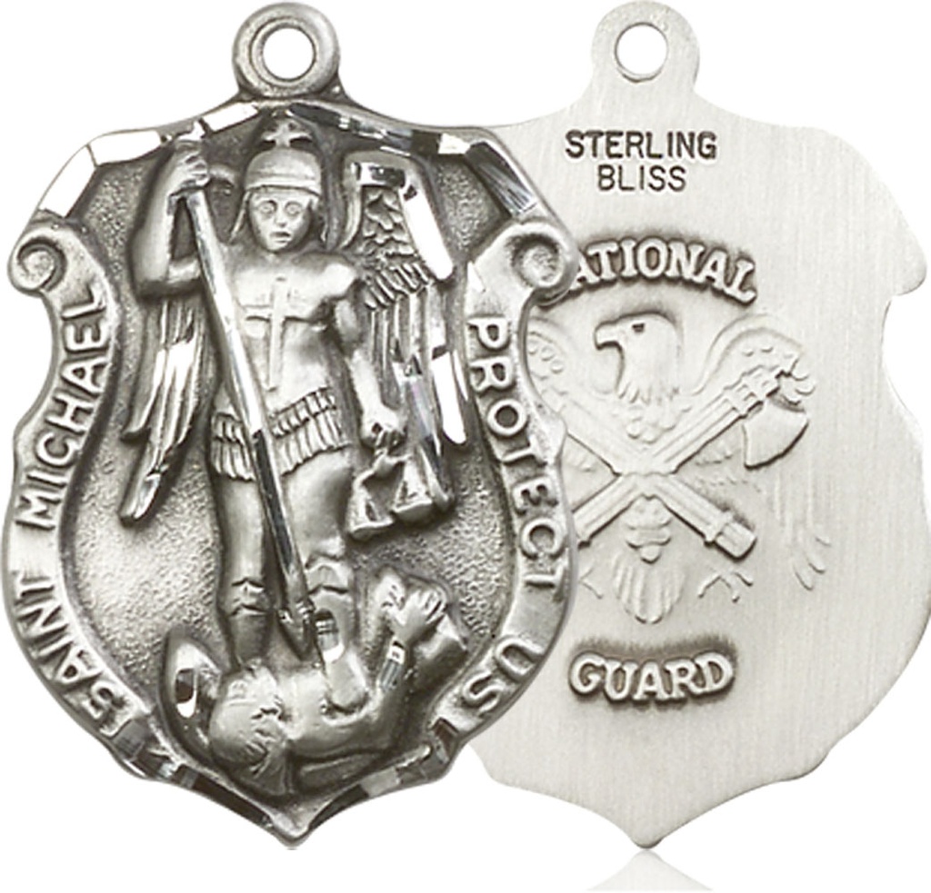Sterling Silver Saint Michael National Guard Medal