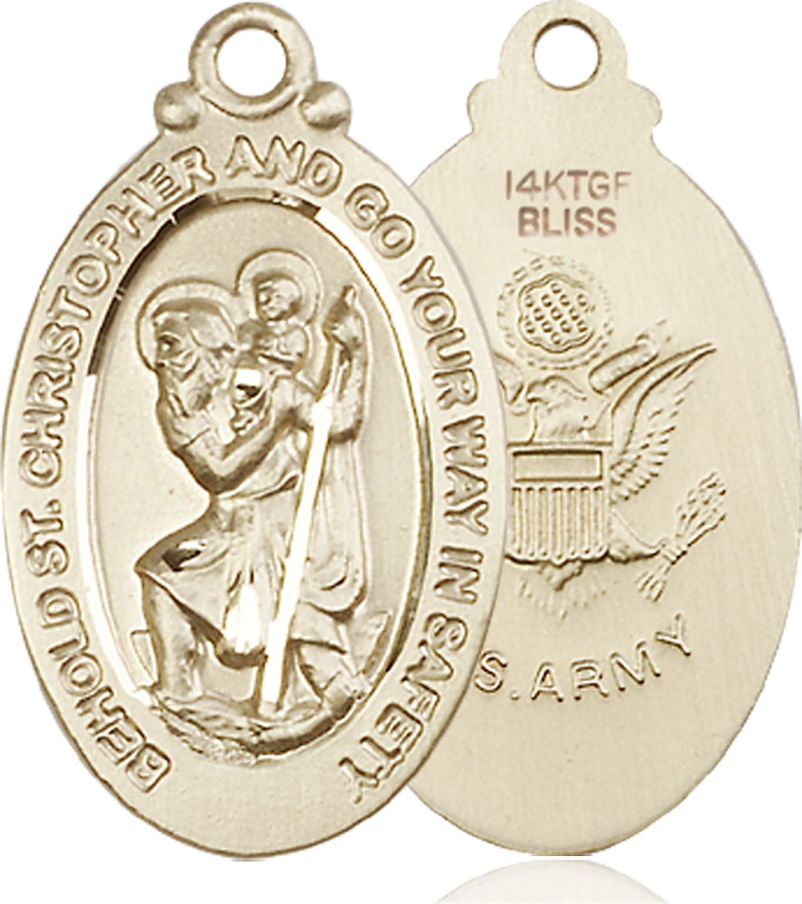 14kt Gold Filled Saint Christopher Army Medal