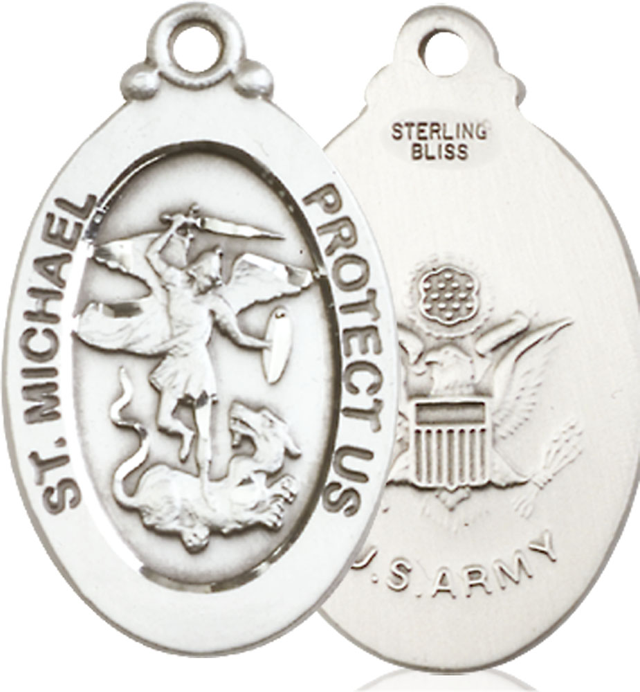 Sterling Silver Saint Michael Army Medal