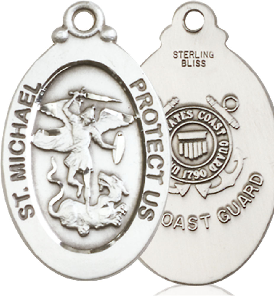 Sterling Silver Saint Michael Coast Guard Medal